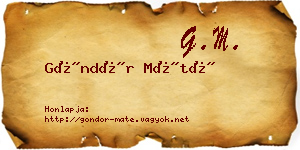 Göndör Máté névjegykártya